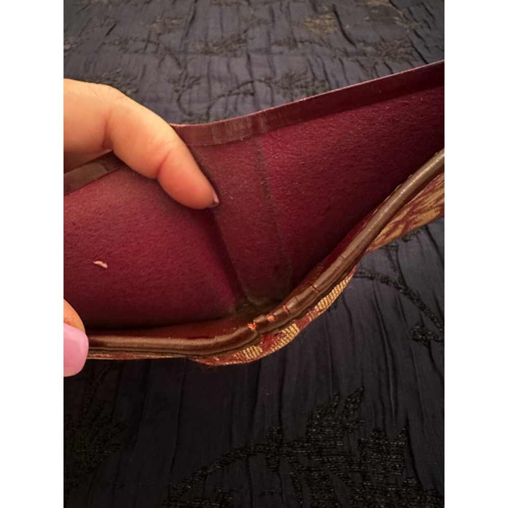 Dior Beige and Burgundy Canvas & Leather Bifold Wallet - Picture 14 of 15